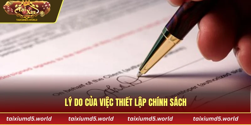 Lý do của việc thiết lập chính sách